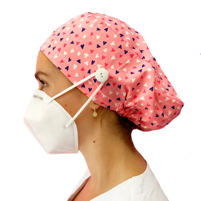 Gorros de Quirófano para Pelo Largo con Botón | Estampados - Image 5