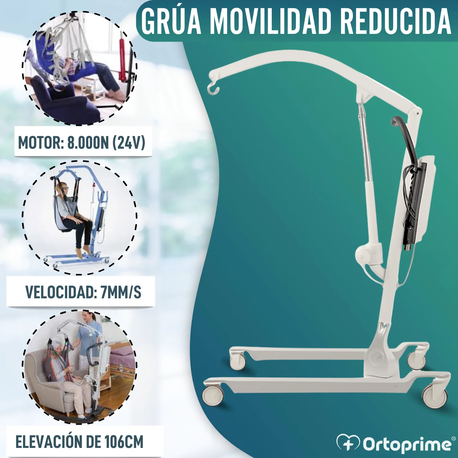 Grúa Eléctrica para el Traslado de Pacientes | Sin Arnés - Image 4