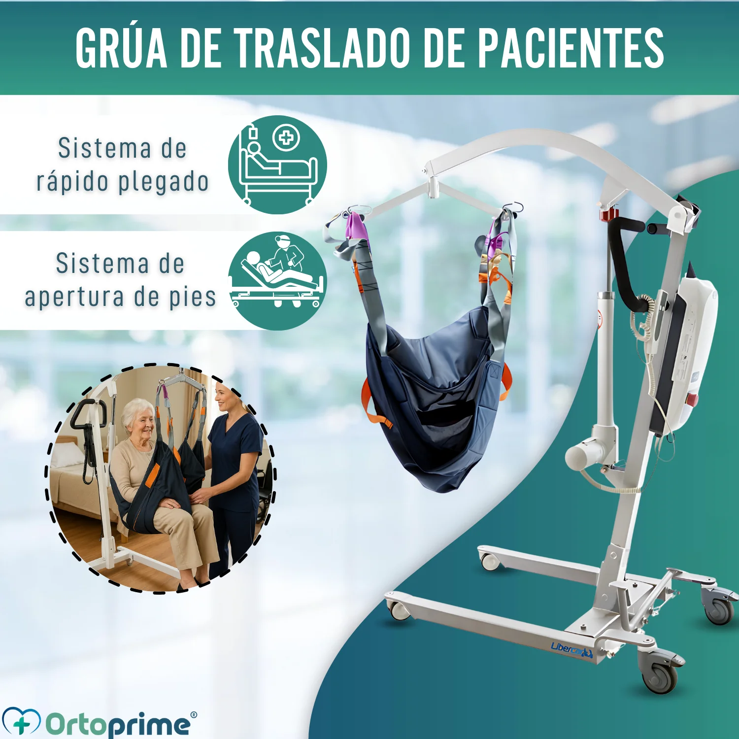 Grúa para Pacientes con Arnés de Ajuste Rápido Integrado - Image 6