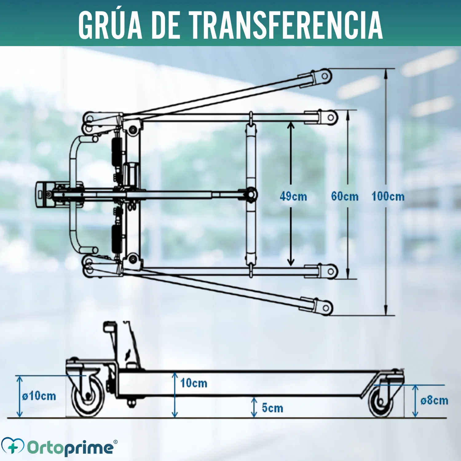 Grúa Robusta para Movilizar Pacientes con Arnés en 2 Tallas - Image 3