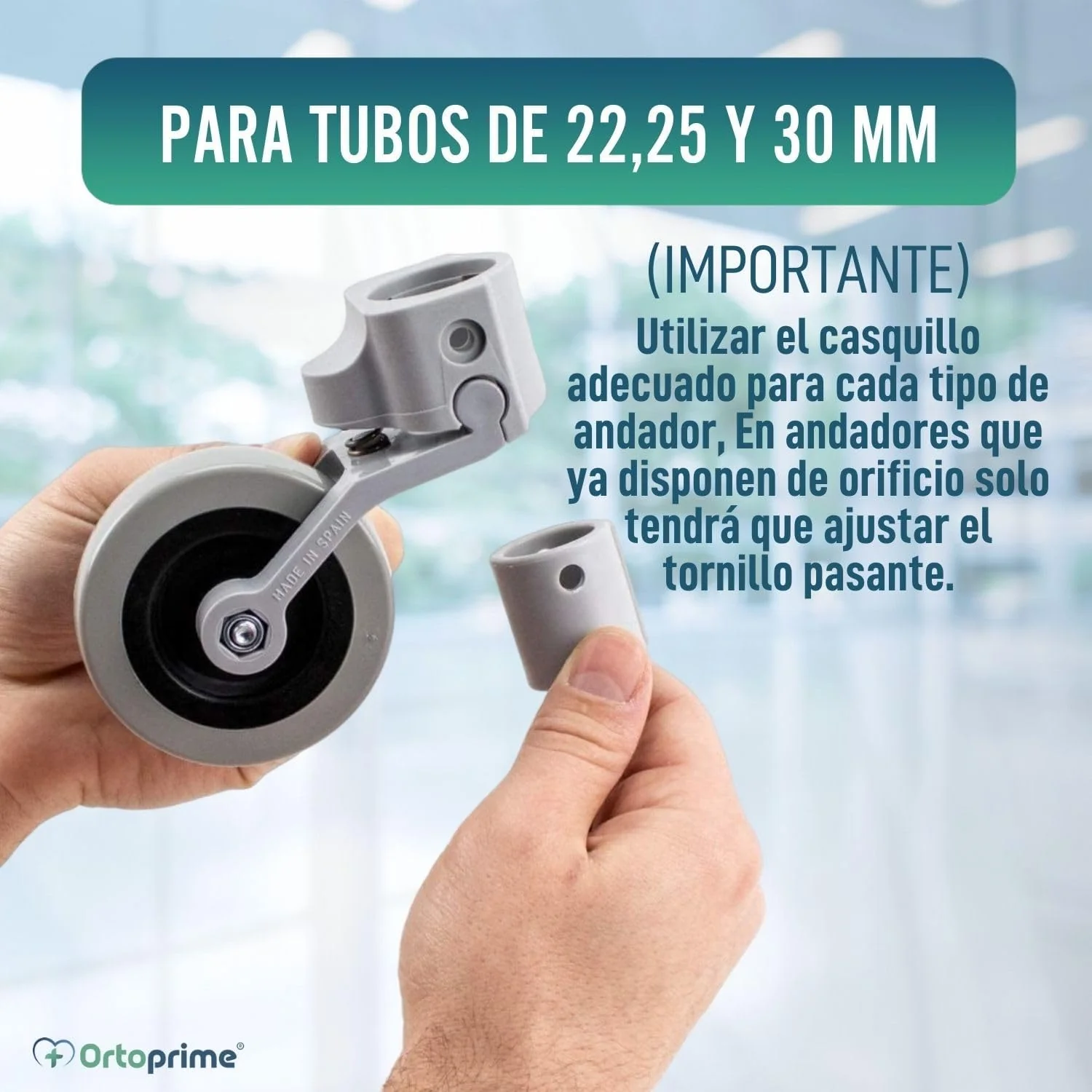 Kit x2 Ruedas para Andadores y Caminadores 22, 25 y 30 mm - Image 4