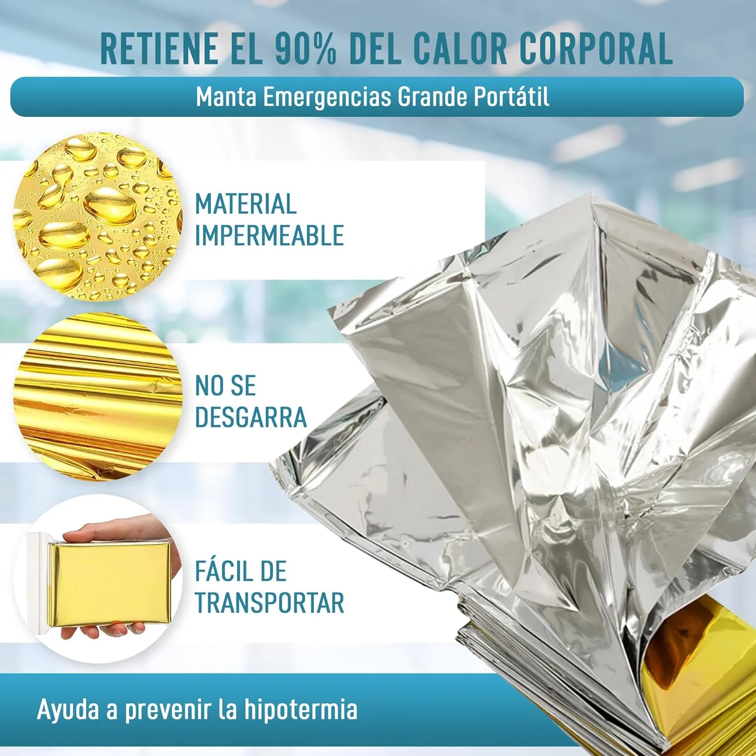Manta Térmica Emergencias y Supervivencia | Pack x5 Uds - Image 2