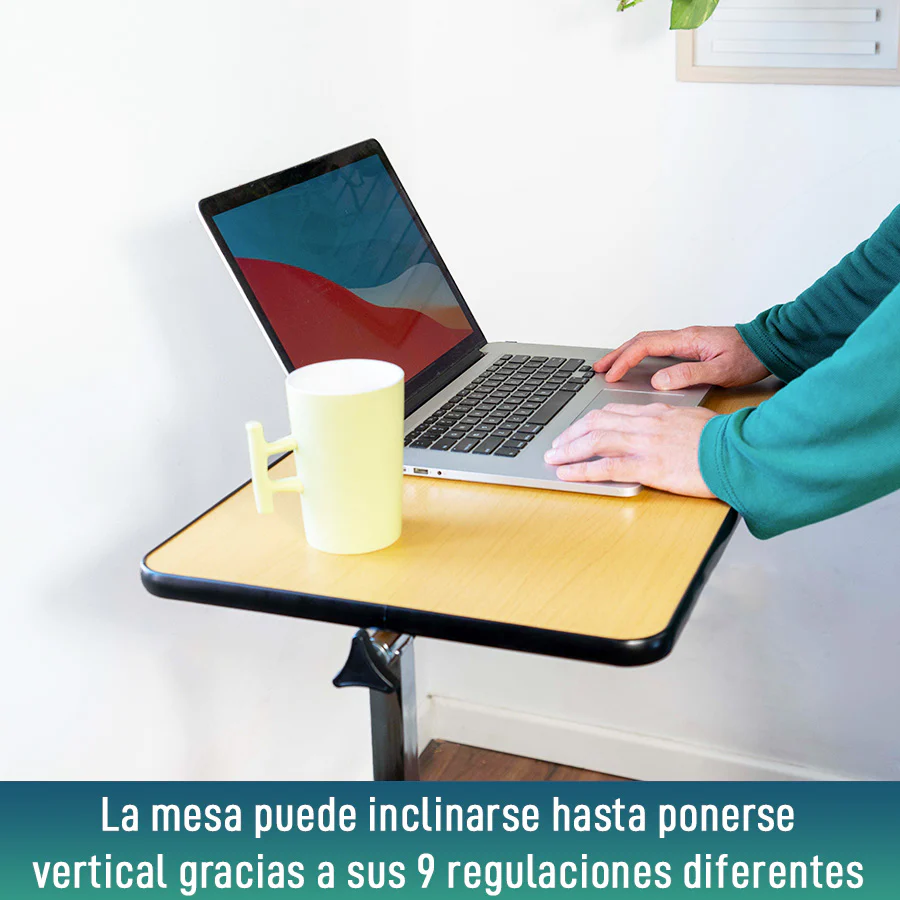 Mesa Auxiliar Plegable con Altura Regulable Tablero Abatible 90° - Image 8