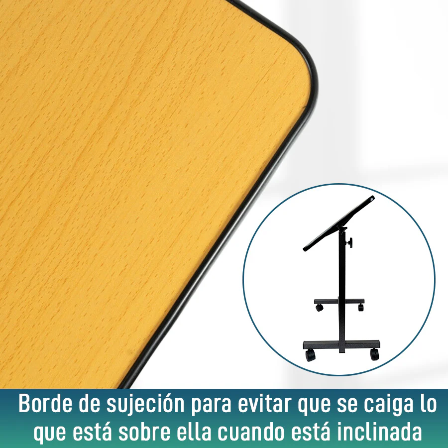 Mesa Auxiliar Plegable con Altura Regulable Tablero Abatible 90° - Image 9