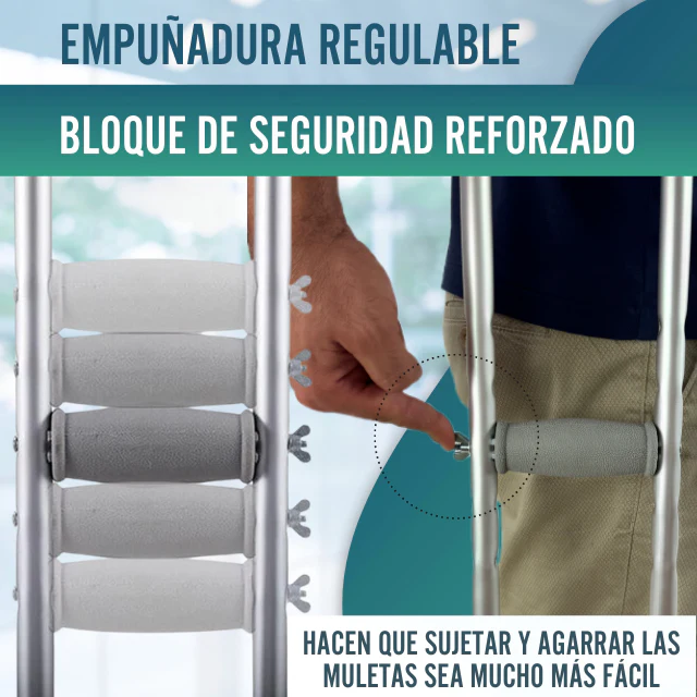 Muletas Adulto Axilares | Muletas Regulables Aluminio Pack x2 - Image 6
