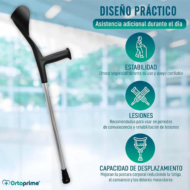 Muletas Adulto de Aluminio Regulables en Altura | Pack 2 Uds - Image 2