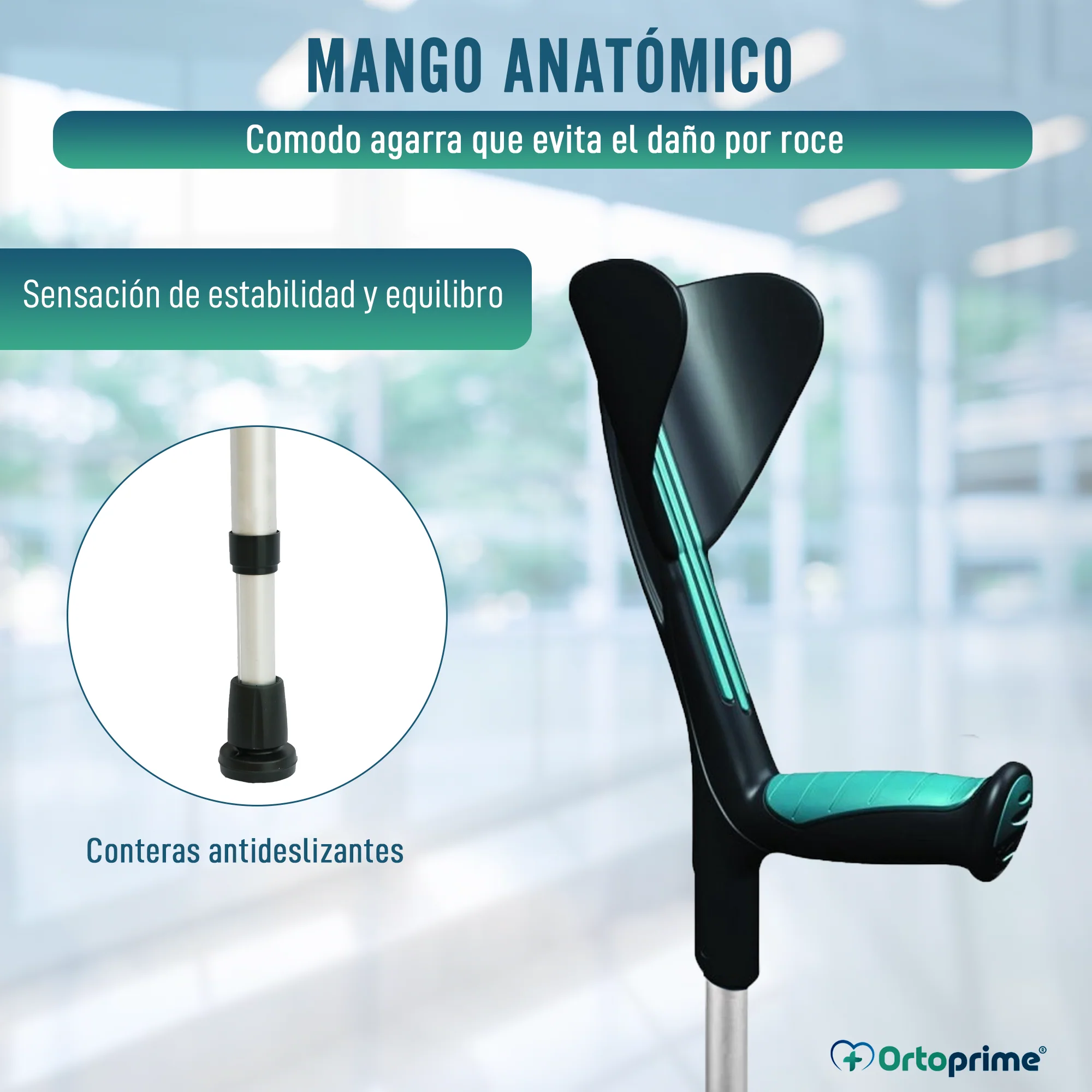 Muleta Adulto Ortopédica Anatómica Verde | 1 Unidad - Image 6