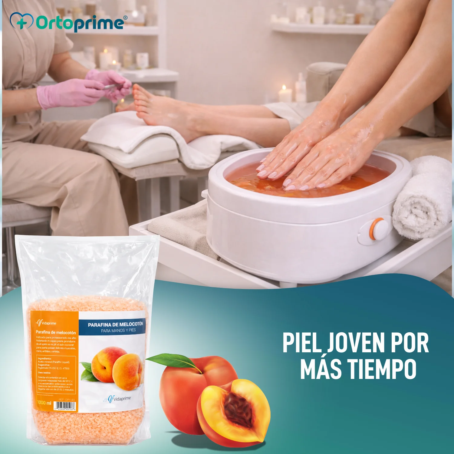 Pack Parafina de Rehabilitación Manos y Pies 3000ml | Melocotón - Image 3