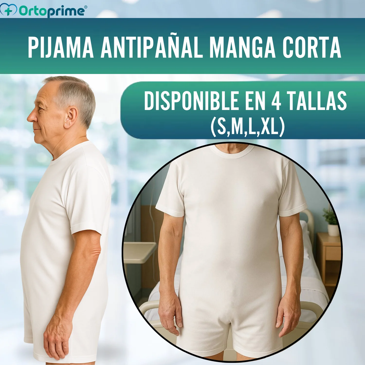 Pijama Antipañal Manga Corta Unisex | Pijama Adultos con Incontinencia - Image 7