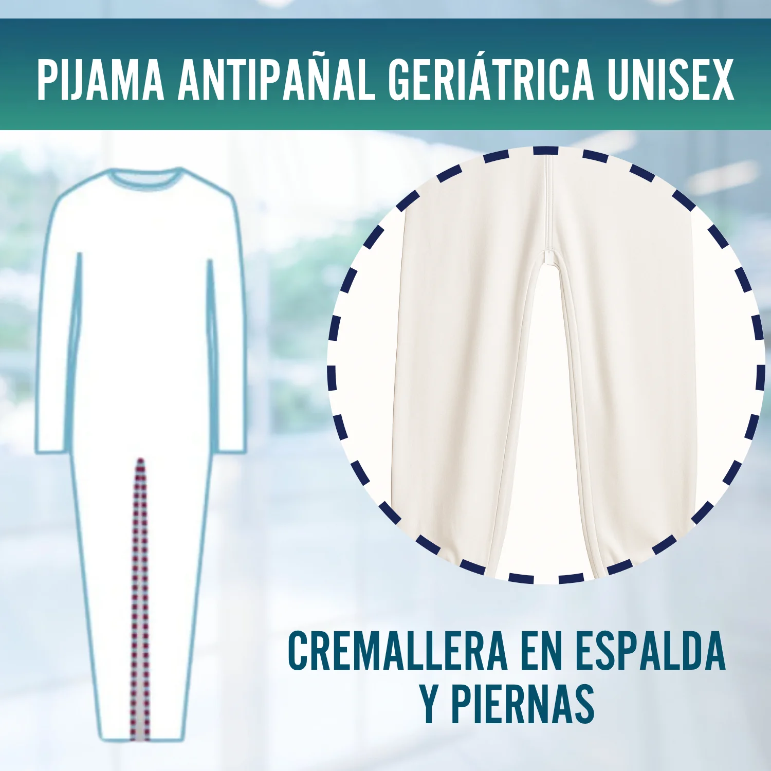 Pijama Antipañal con Cremallera | Manga Larga - Image 6