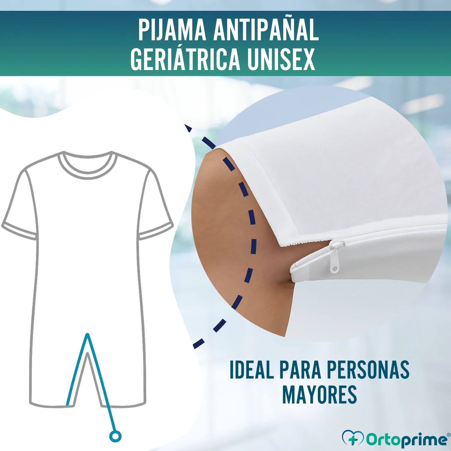 Pijama Antipañal con Cremallera | Manga Corta - Image 3