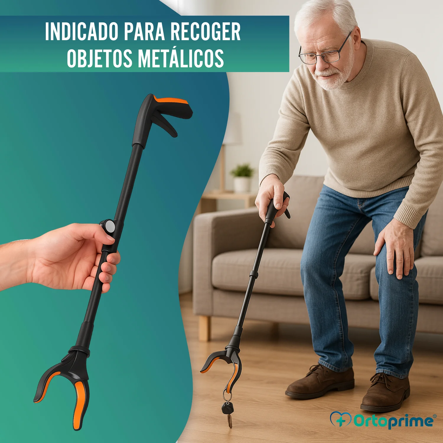 Pinza Recoge Objetos con Imán y Luz LED | Alcanzador Plegable - Image 3