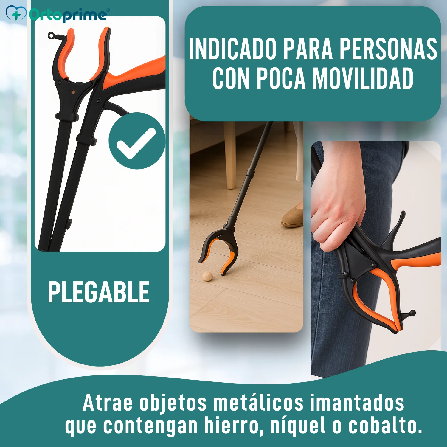 Pinza Recoge Objetos con Imán y Luz LED | Alcanzador Plegable - Image 4