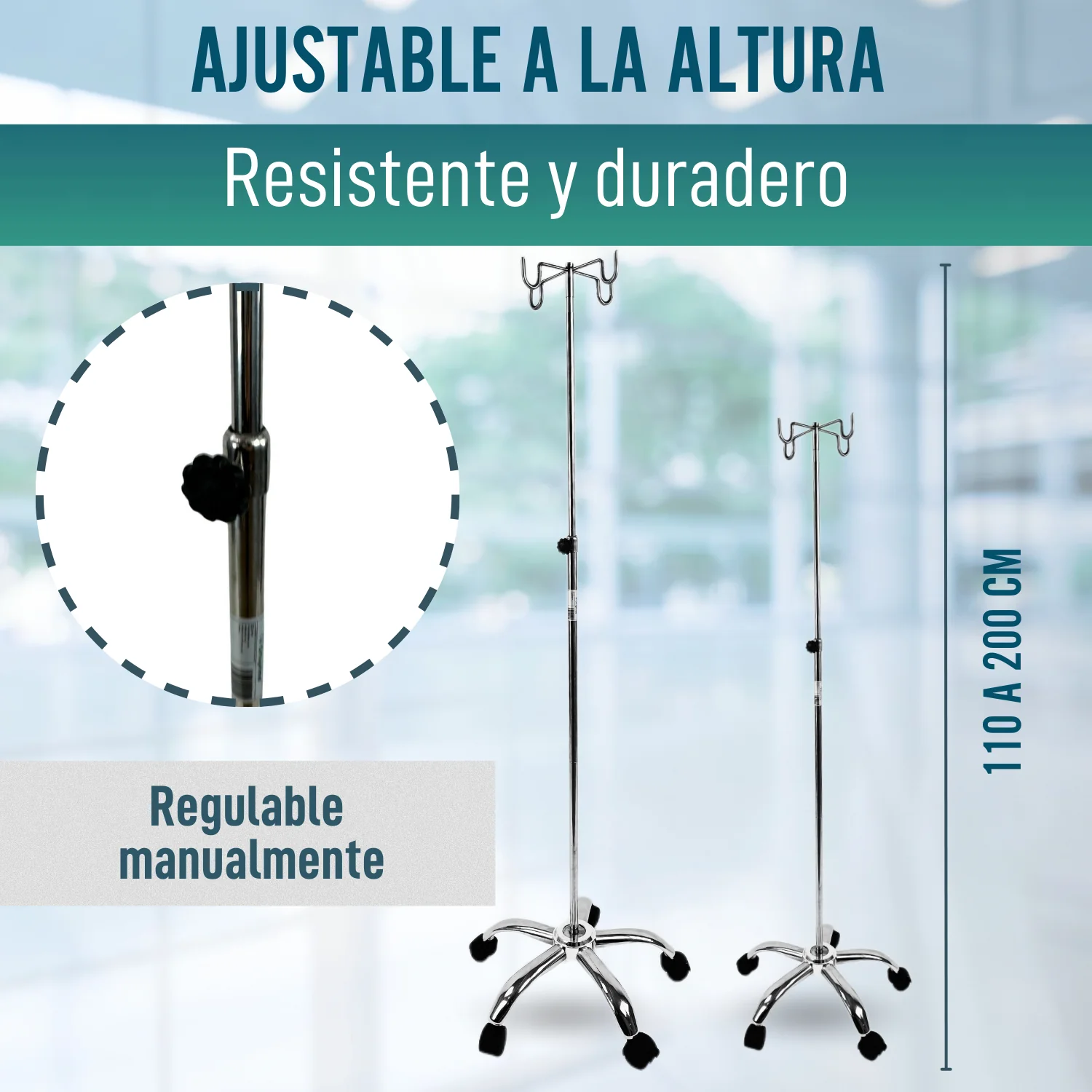 Porta Suero Hospitalario Portátil Profesional y Domiciliario - Image 2