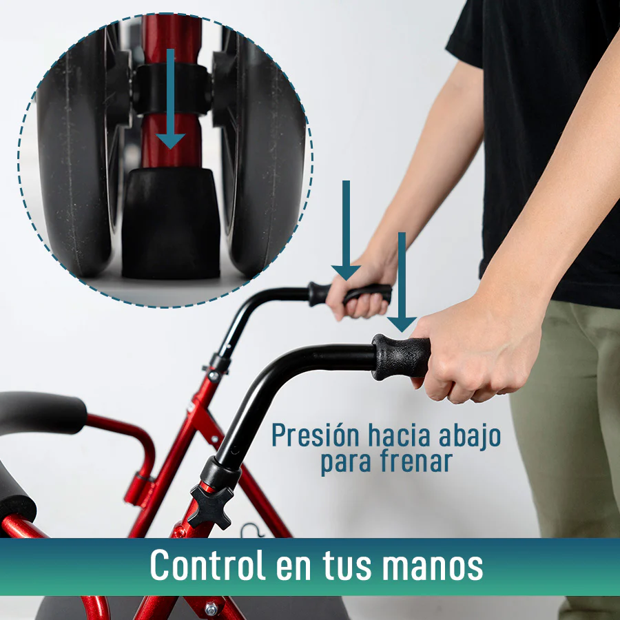 Andador Rollator de Aluminio con Freno a la Carga y Asiento Acolchado - Image 7