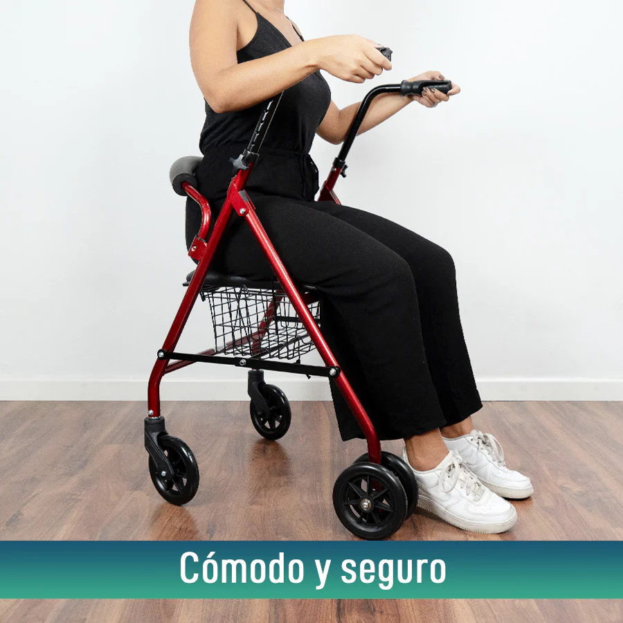 Andador Rollator de Aluminio con Freno a la Carga y Asiento Acolchado - Image 8
