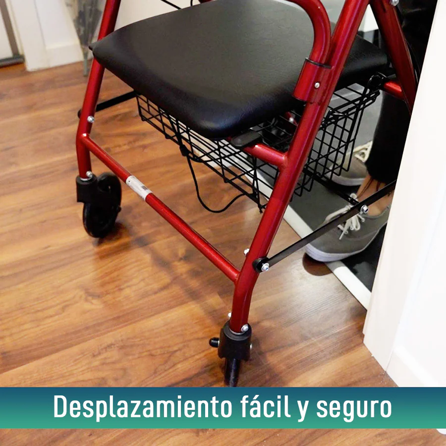 Andador Rollator de Aluminio con Freno a la Carga y Asiento Acolchado - Image 9