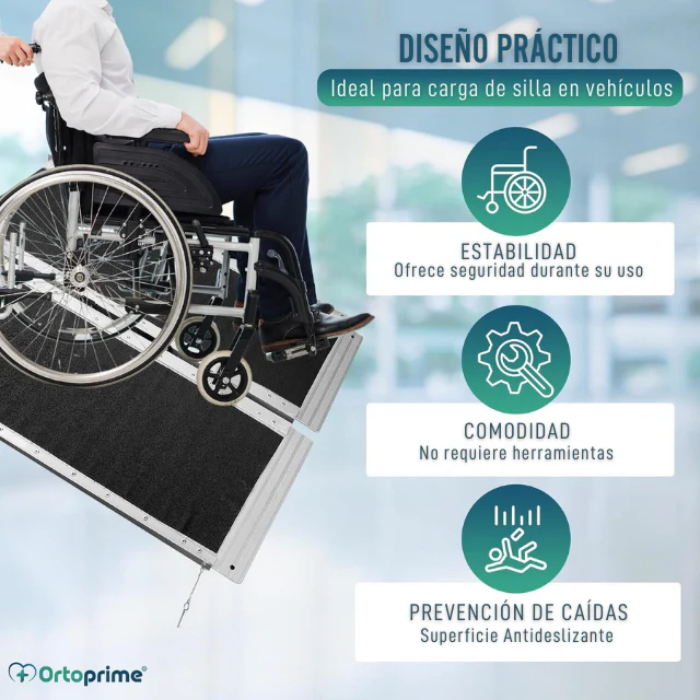 Rampa para Silla de Ruedas Plegable Salvaescaleras Portátil - Image 2