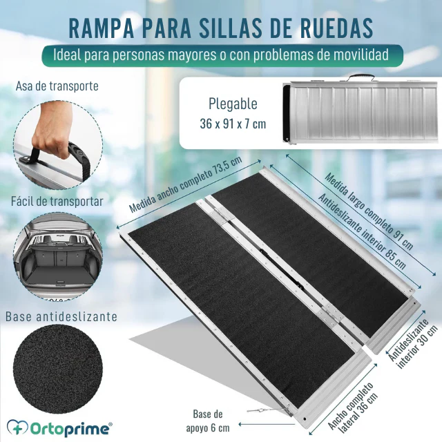 Rampa para Silla de Ruedas Plegable Salvaescaleras Portátil - Image 3