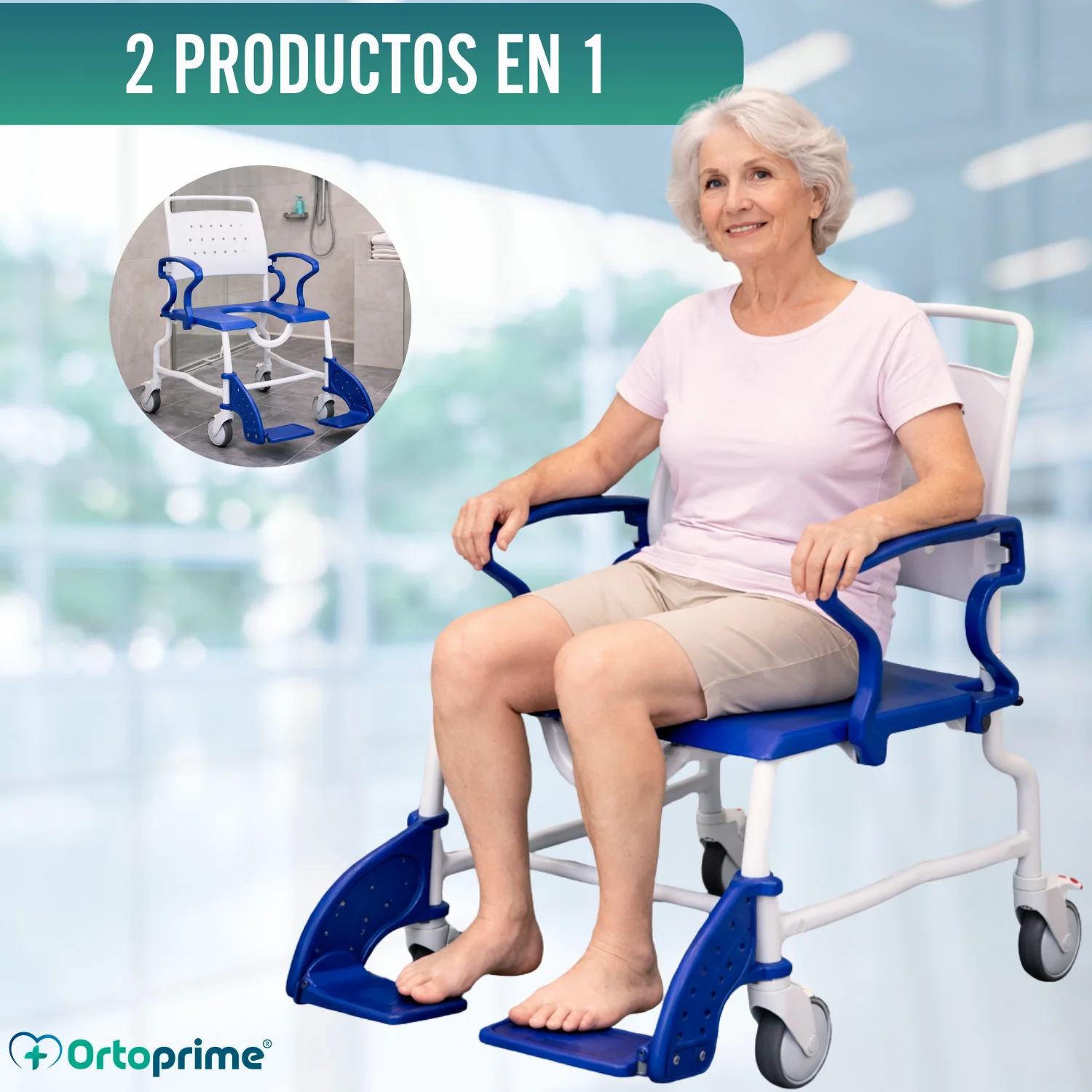 Silla de Ruedas para Ducha y WC Rebotec Erfurt - Image 4