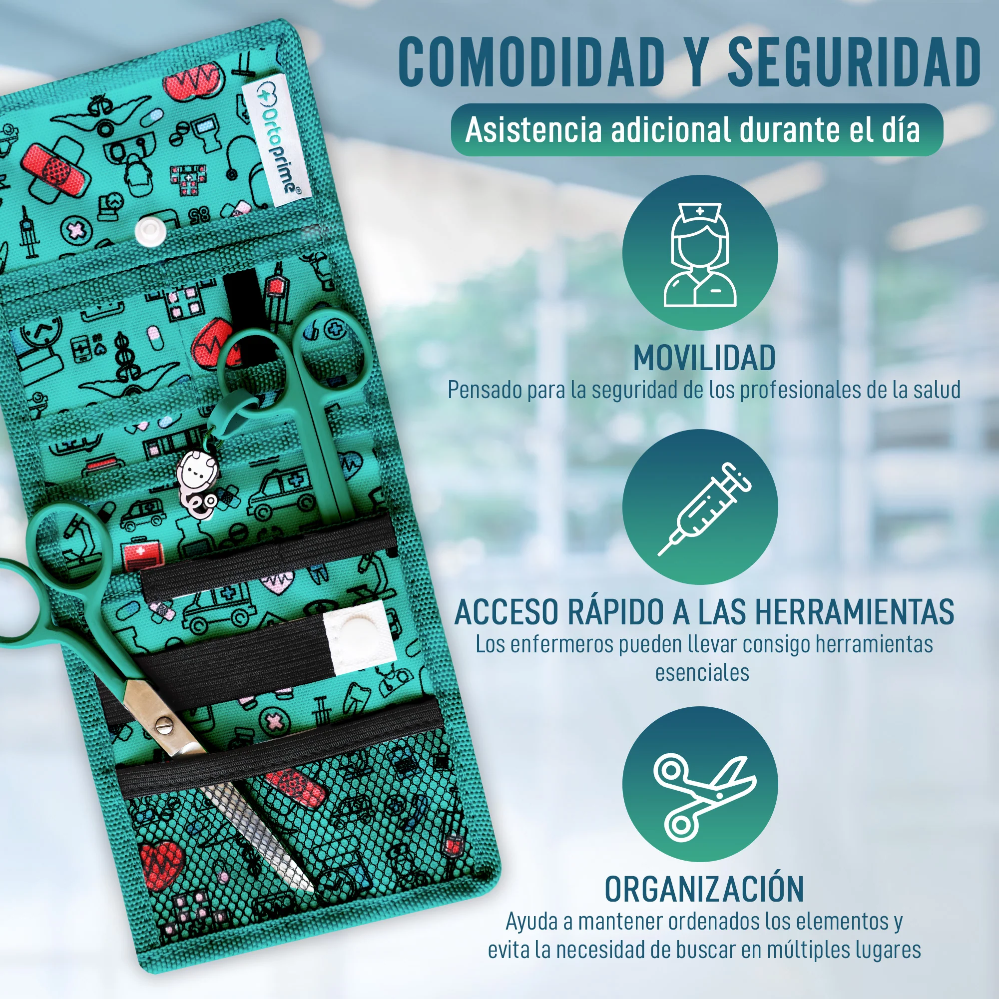 Salvabolsillo Enfermera con Múltiples Compartimientos y Botón - Image 8