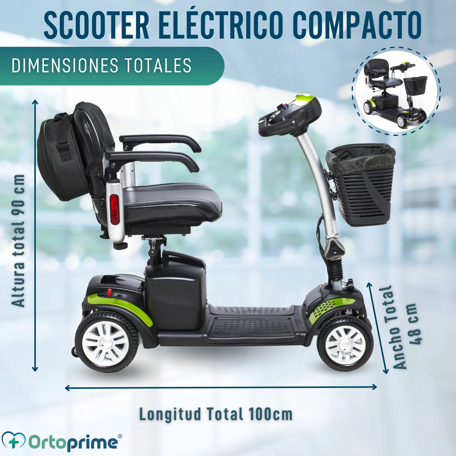 Scooter Eléctrico Compacto con Mochila Trasera Portaobjetos - Image 2