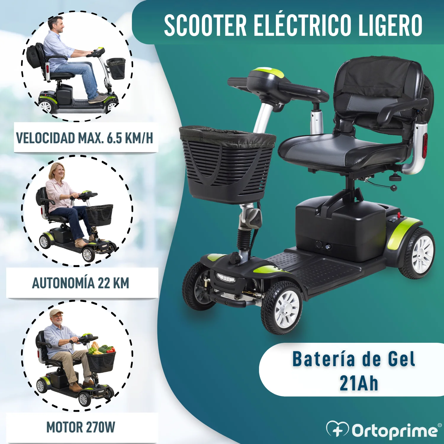 Scooter Eléctrico Compacto con Mochila Trasera Portaobjetos - Image 4