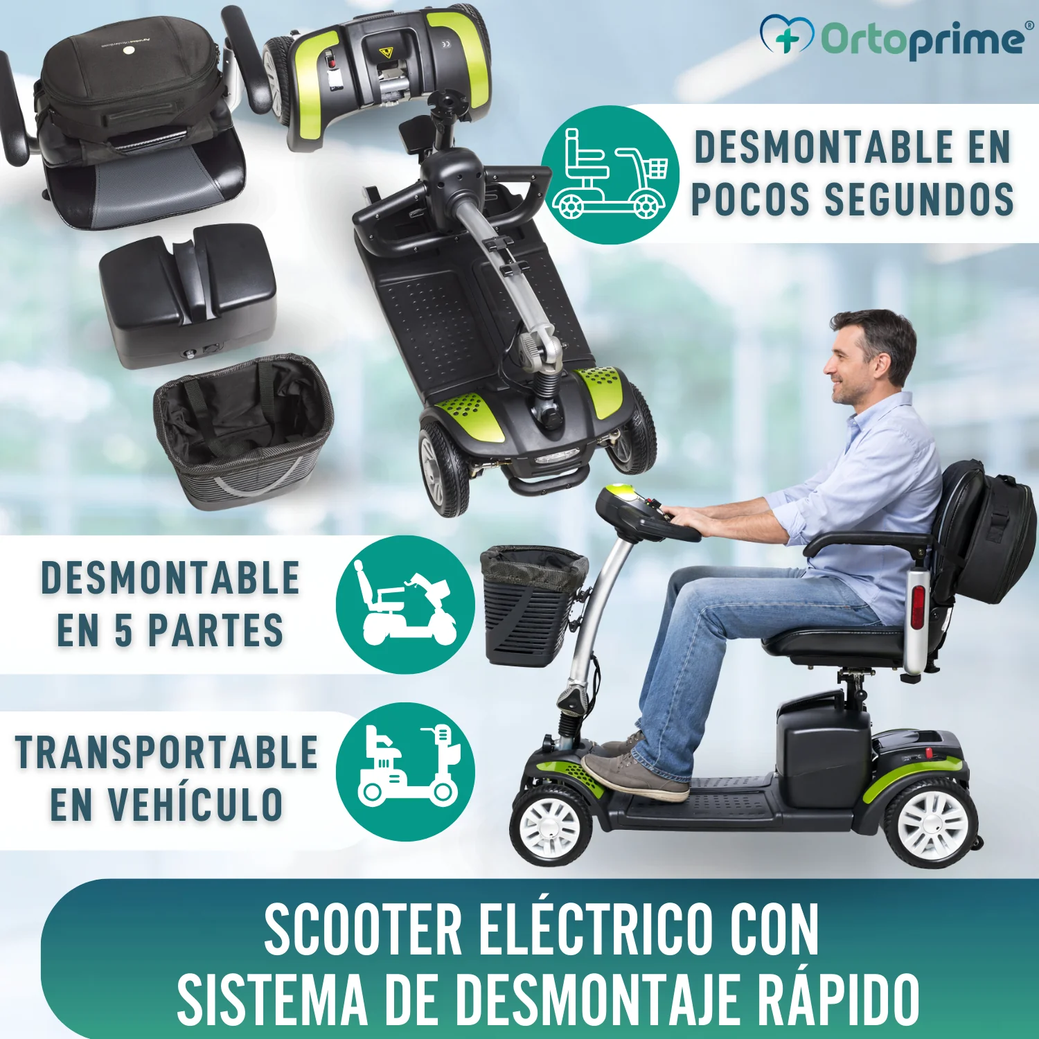Scooter Eléctrico Compacto con Mochila Trasera Portaobjetos - Image 6