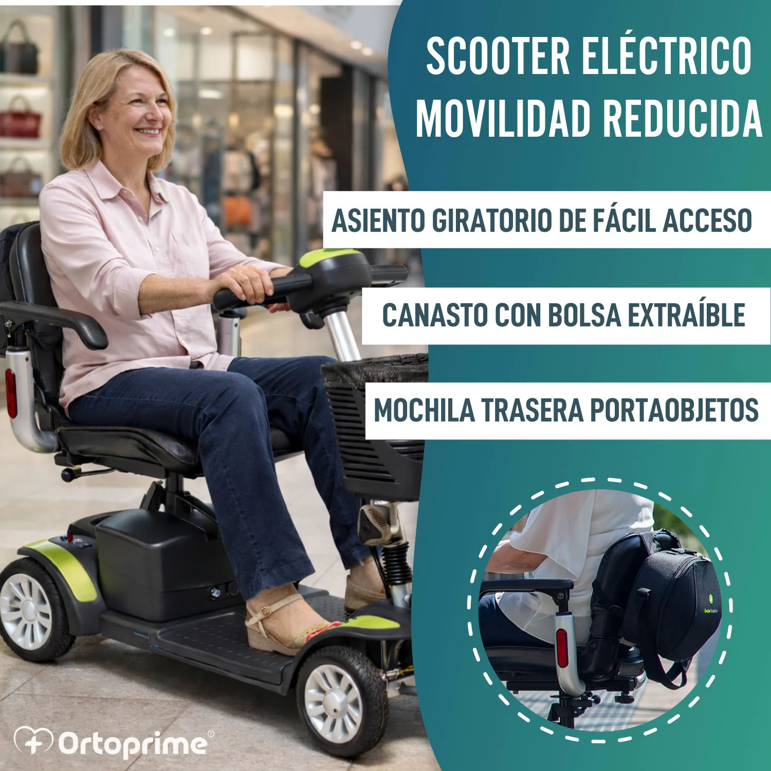 Scooter Eléctrico Compacto con Mochila Trasera Portaobjetos - Image 7
