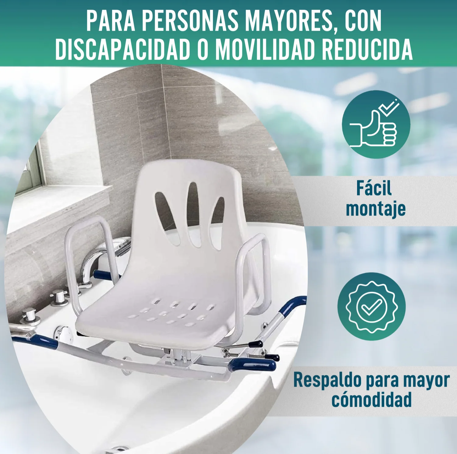 Silla de Bañera Giratoria 360º Confort - Image 7