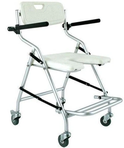 Silla de Ducha y Baño Plegable con Ruedas | Asiento U Higiénico