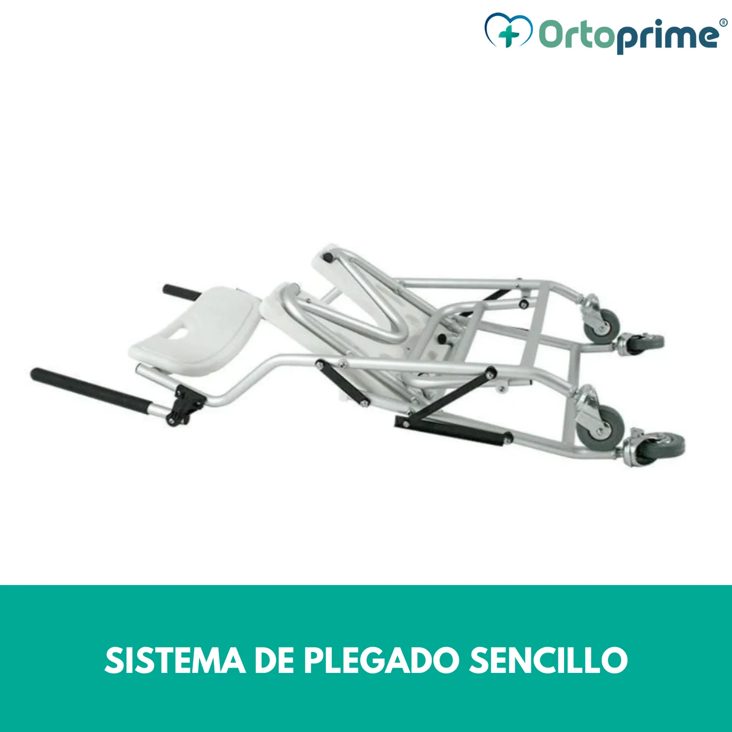Silla de Ducha y Baño Plegable con Ruedas | Asiento U Higiénico - Image 3