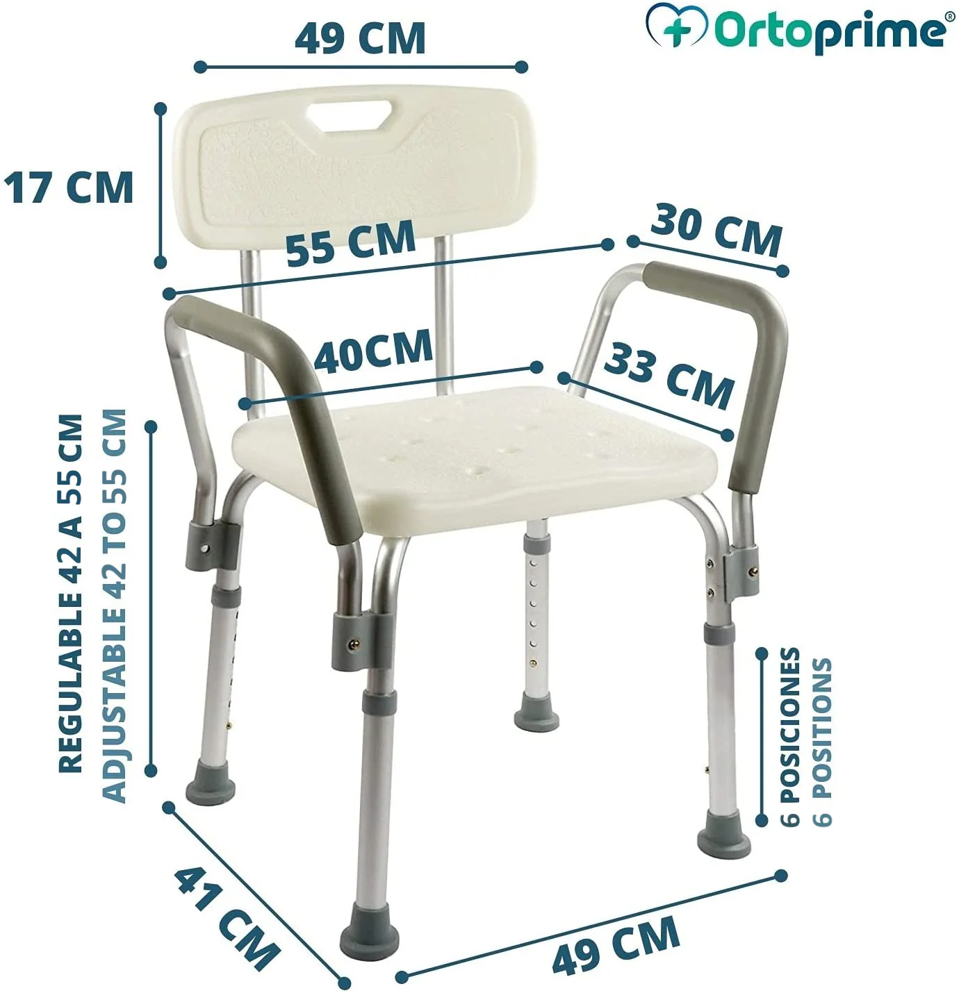 Silla de Ducha con Reposabrazos Confort - Image 5