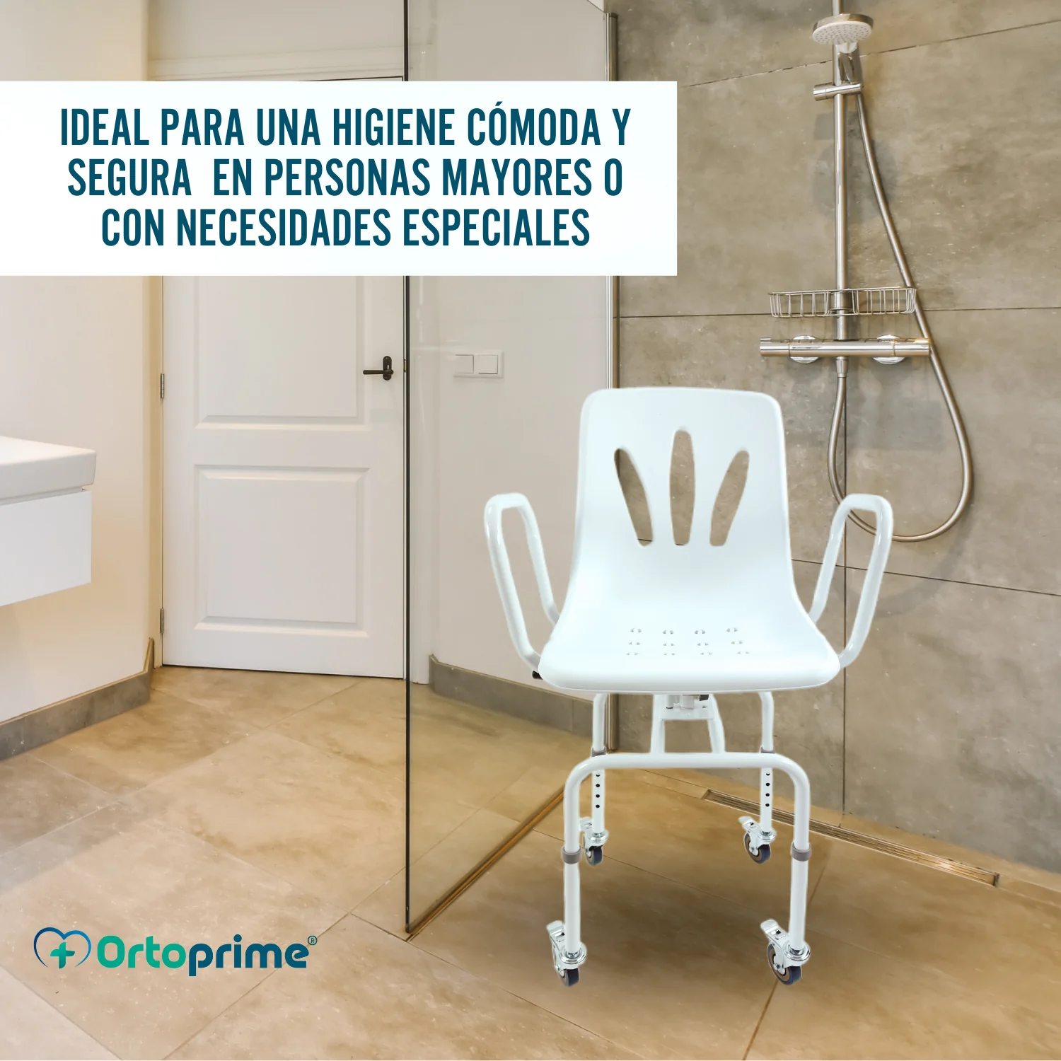 Silla Ducha Giratoria 360º con Ruedas | Silla Baño Adultos - Image 4