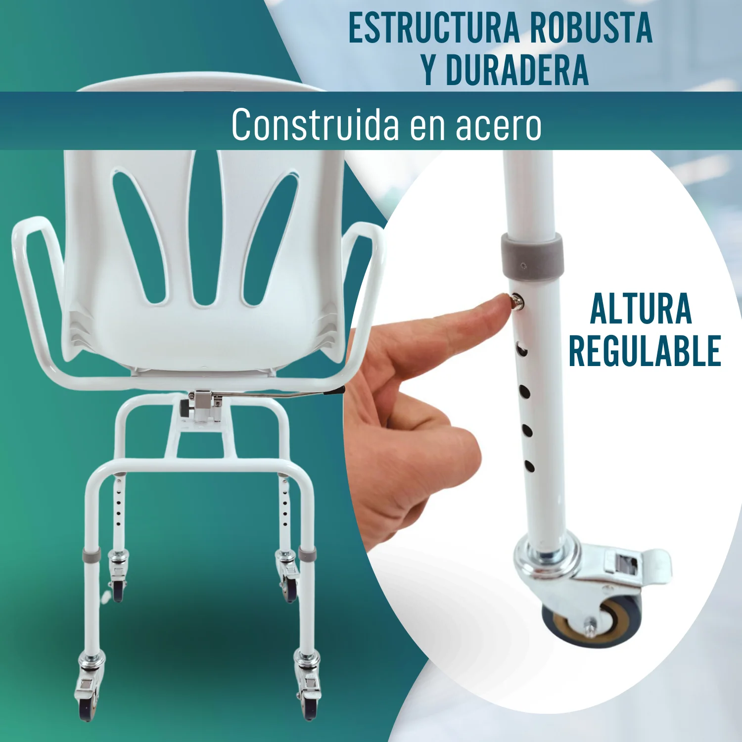 Silla Ducha Giratoria 360º con Ruedas | Silla Baño Adultos - Image 5