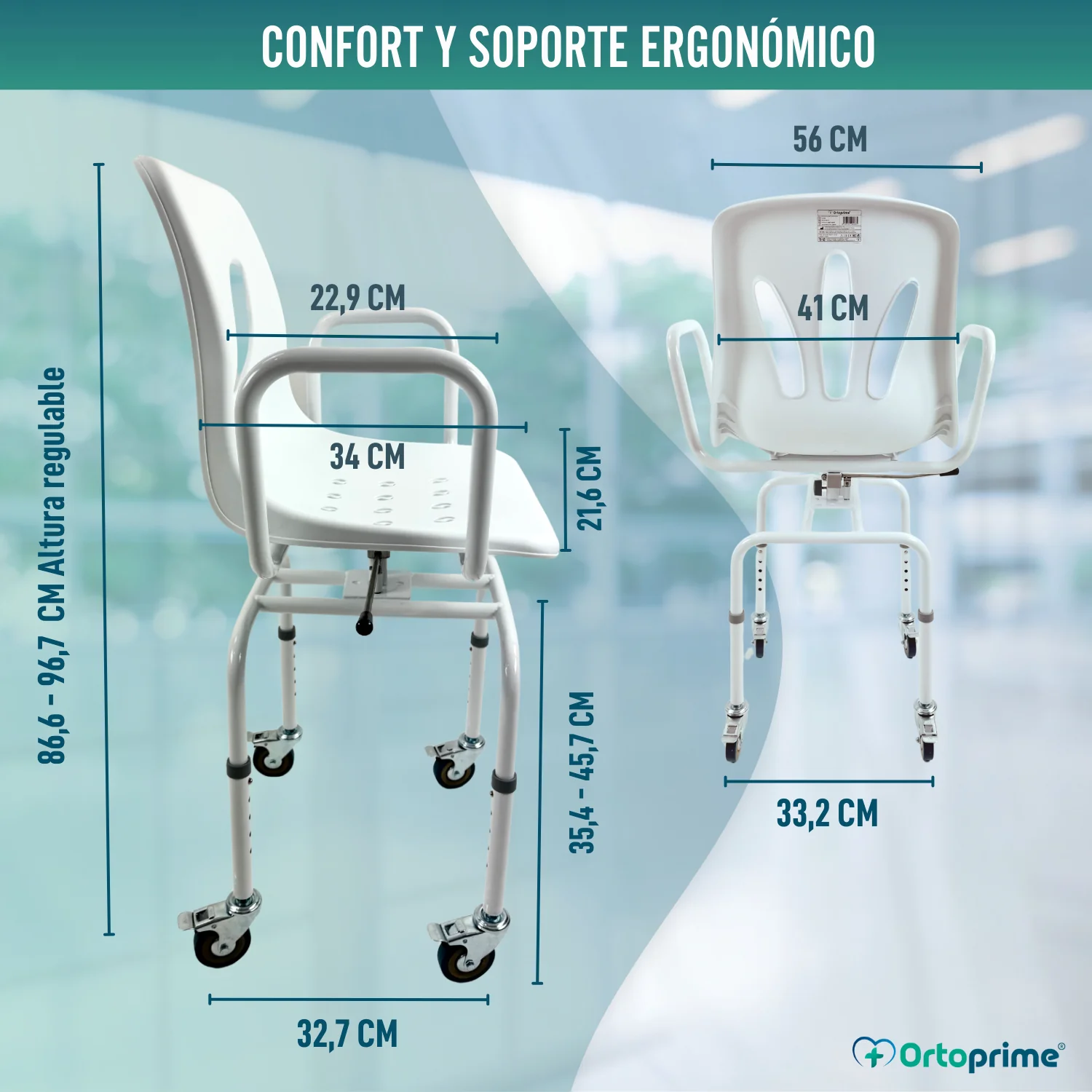 Silla Ducha Giratoria 360º con Ruedas | Silla Baño Adultos - Image 9