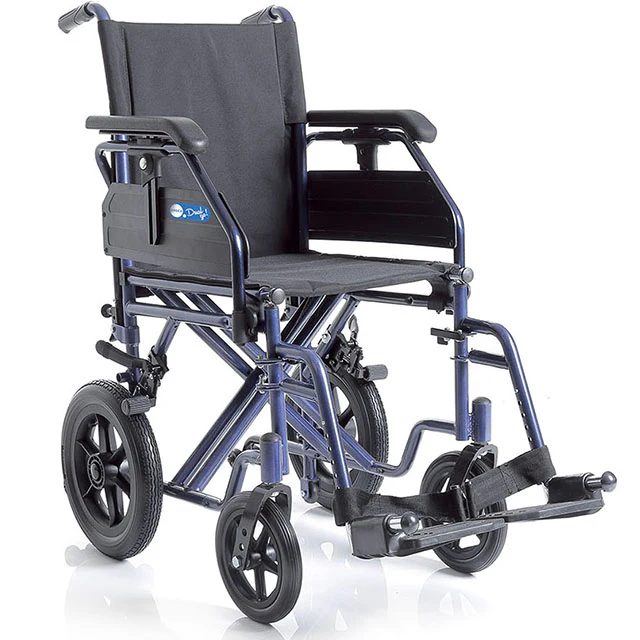 Silla de Ruedas Dual Plegable de Traslado Reposapiés Abatible