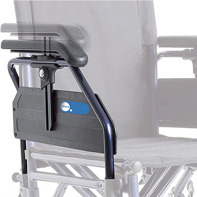 Silla de Ruedas Dual Plegable de Traslado Reposapiés Abatible - Image 4