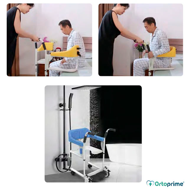Silla de ruedas Ducha Transferencias y WC con Cubeta Extraíble - Image 4