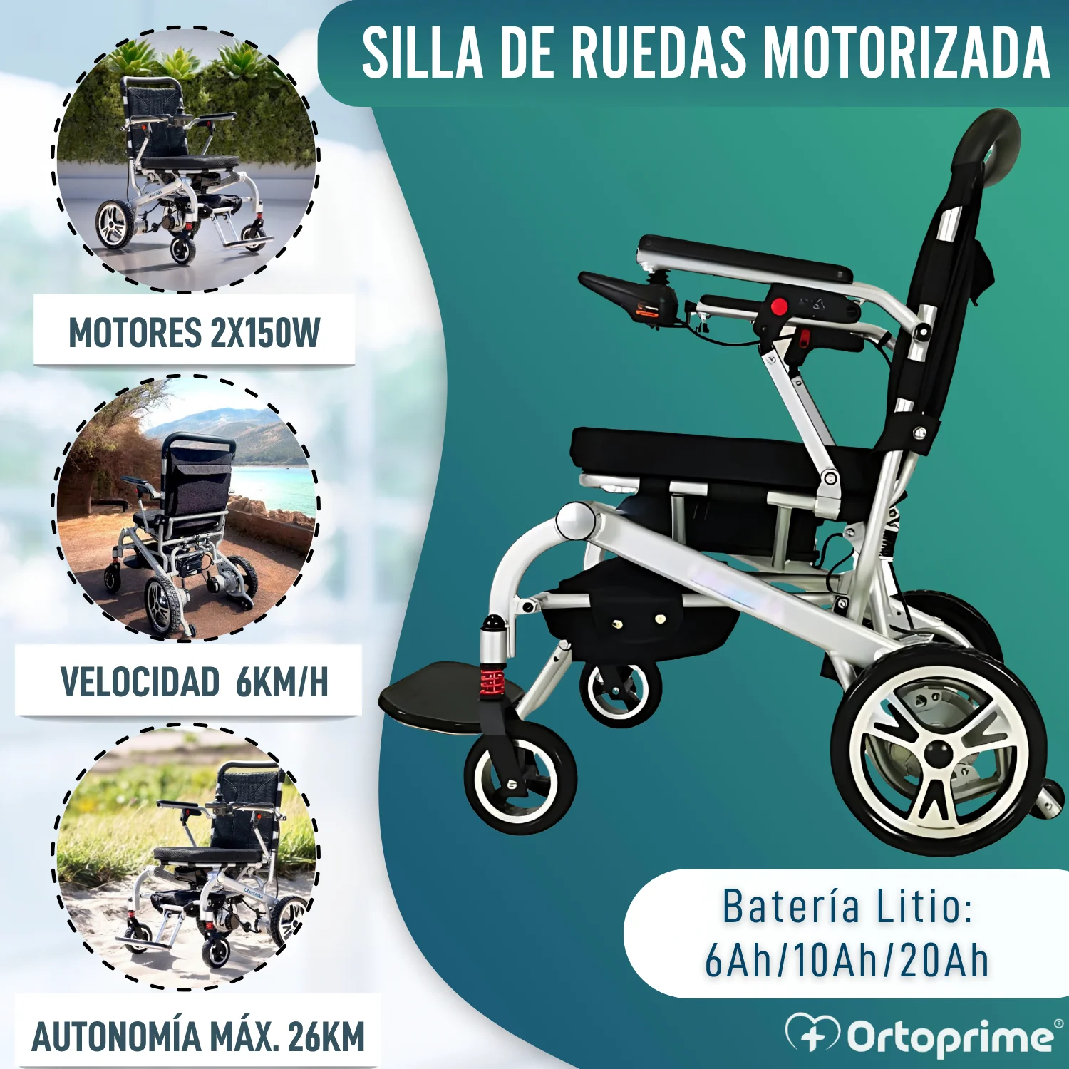Silla de Ruedas Eléctrica Ultraligera con Batería de Litio - Image 3