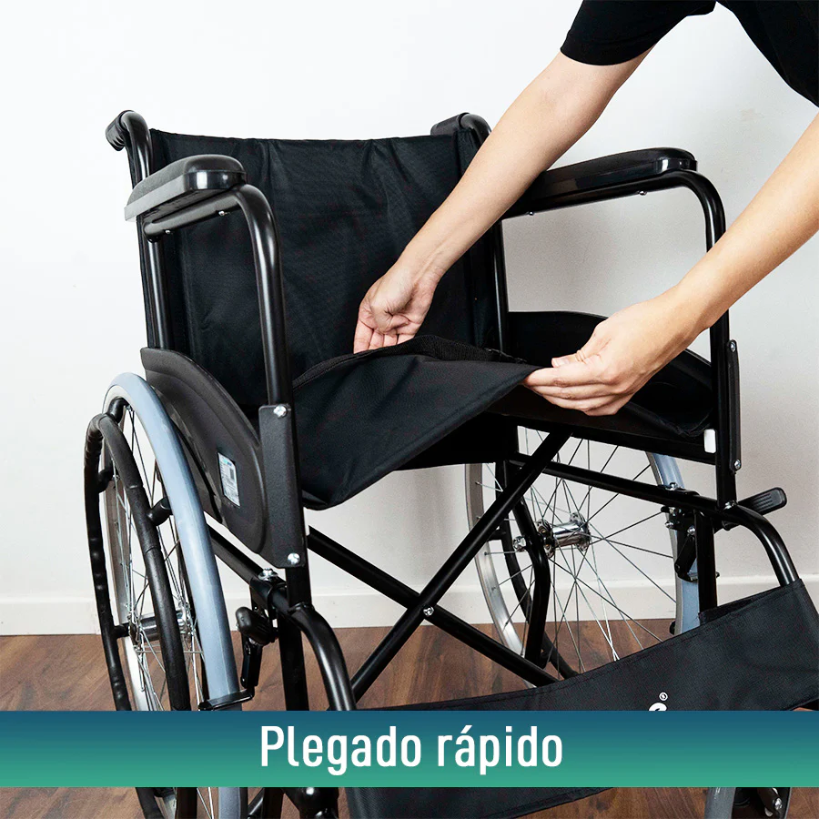 Silla de Ruedas Plegable Autopropulsable Cinturón Seguridad - Image 7