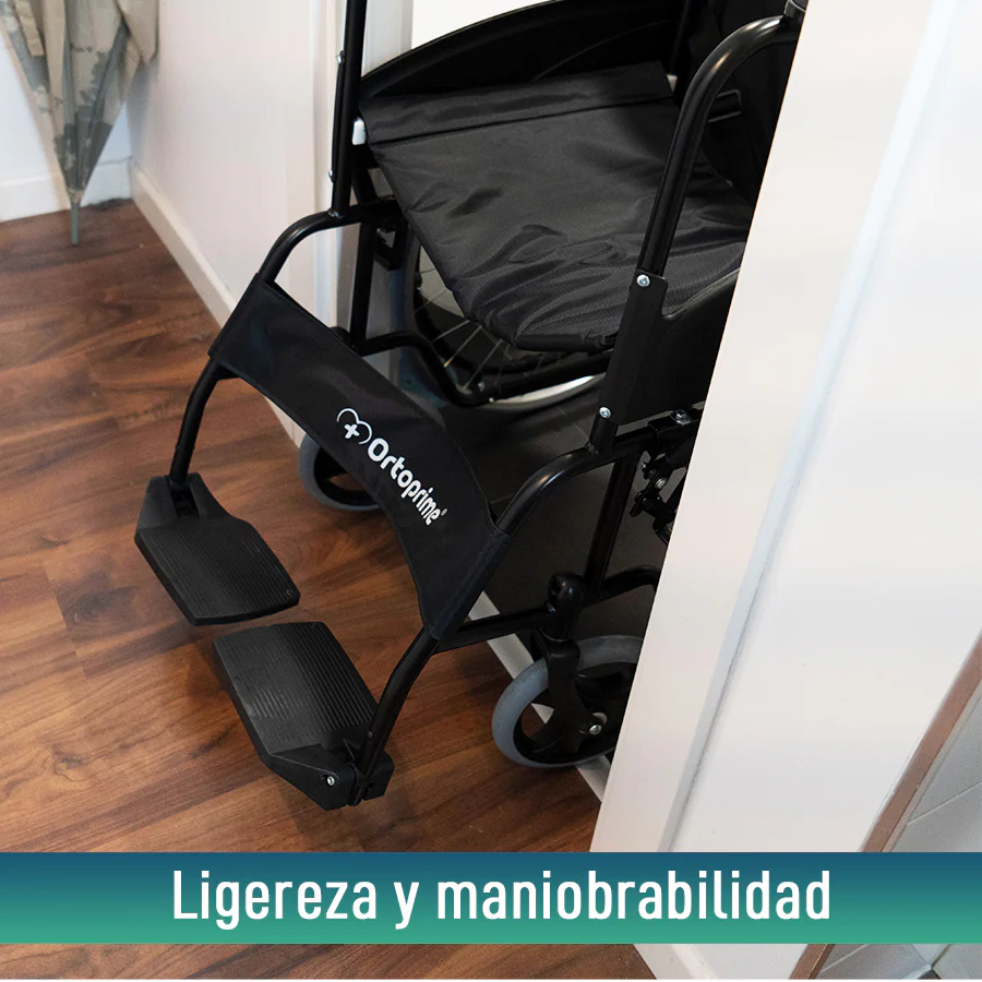 Silla de Ruedas Plegable Autopropulsable Cinturón Seguridad - Image 8