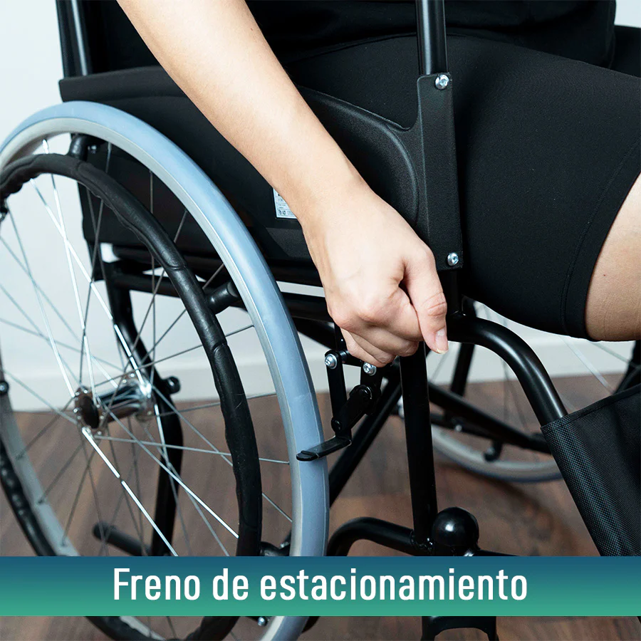 Silla de Ruedas Plegable Autopropulsable Cinturón Seguridad - Image 9