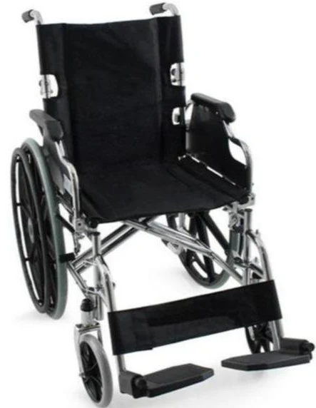 Silla de Ruedas Plegable Acero Cromado | PlusLife