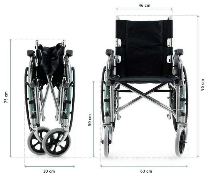 Silla de Ruedas Plegable Acero Cromado | PlusLife - Image 4