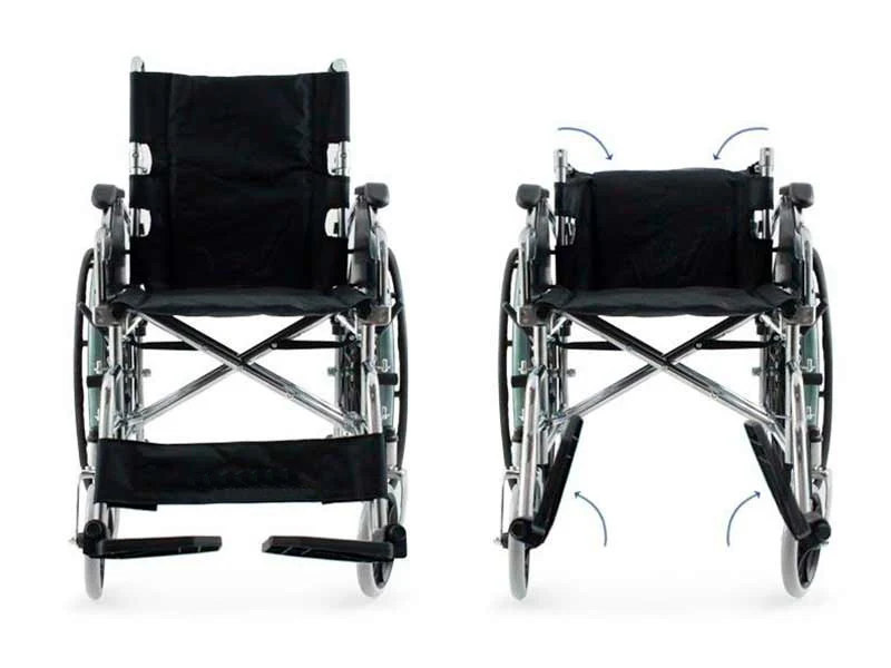 Silla de Ruedas Plegable Acero Cromado | PlusLife - Image 5