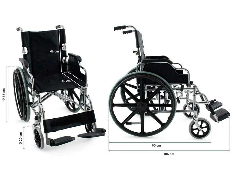 Silla de Ruedas Plegable Acero Cromado | PlusLife - Image 6