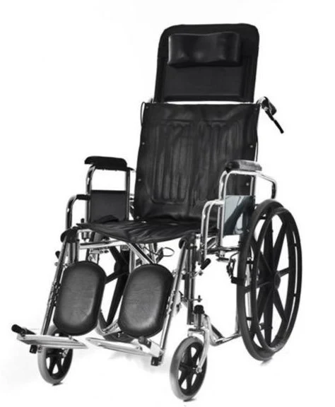 Silla de Ruedas Plegable Acero Cromado con Reposacabezas | ConfortZone - Image 2