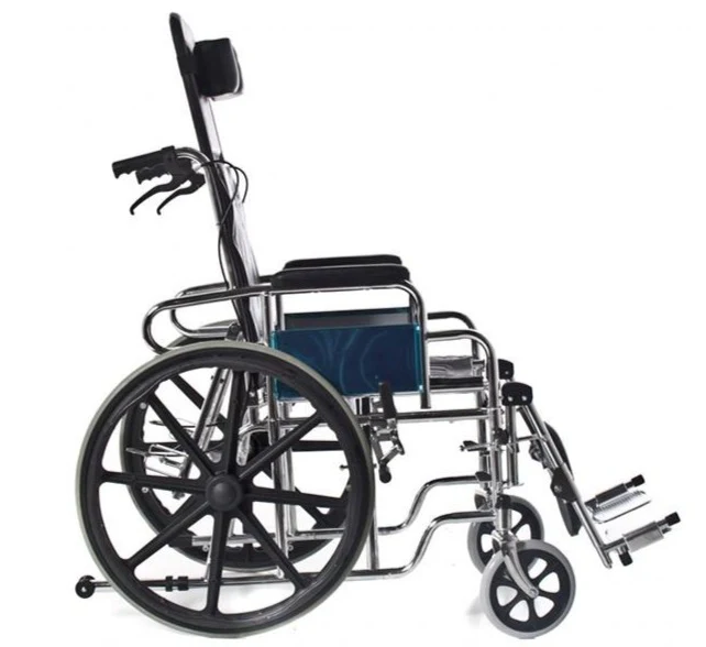 Silla de Ruedas Plegable Acero Cromado con Reposacabezas | ConfortZone - Image 3