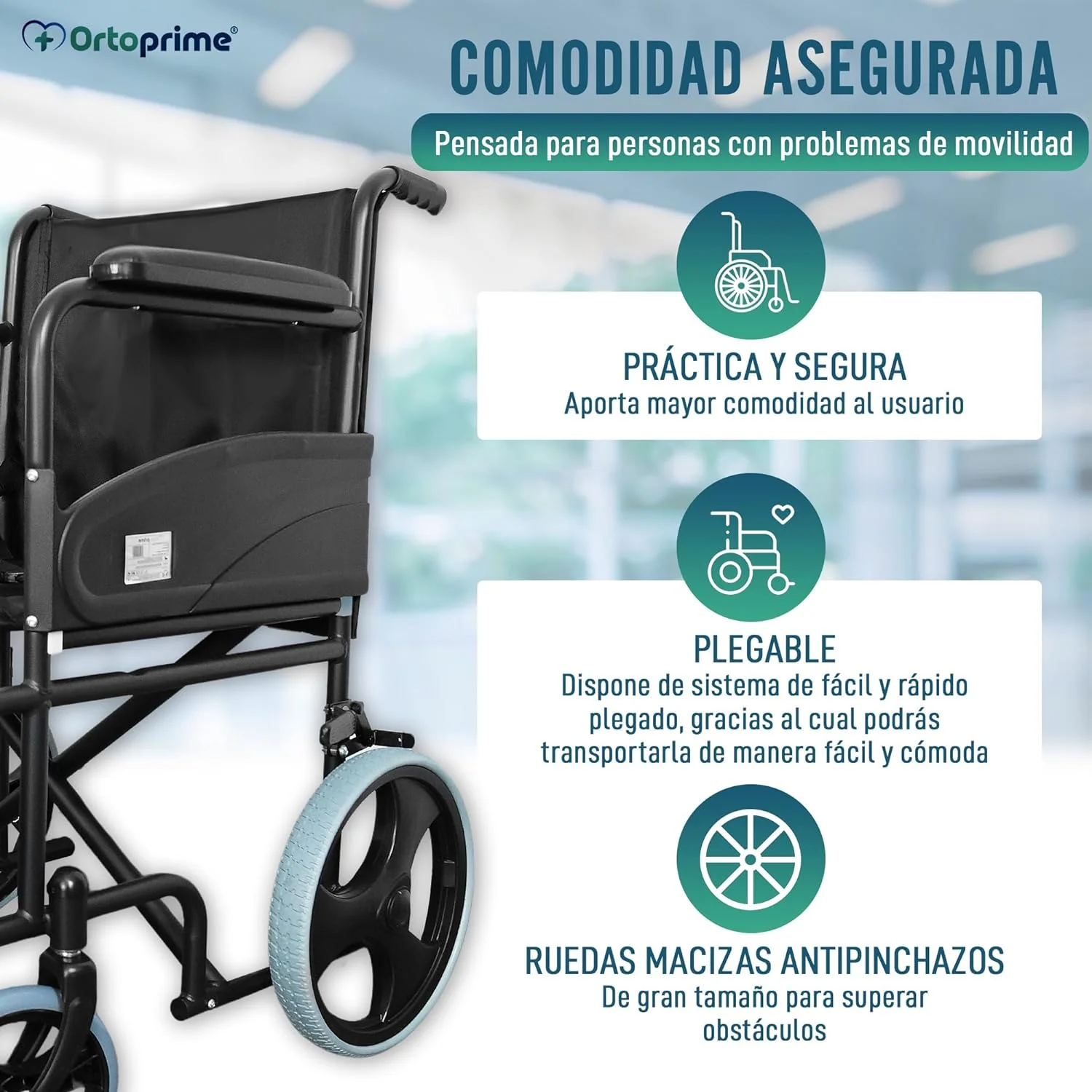 Silla de Ruedas Plegable Ligera Ortopédica - Image 2